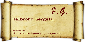 Halbrohr Gergely névjegykártya